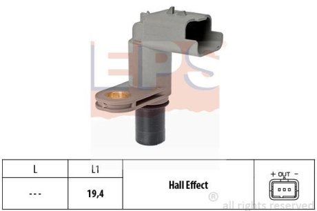 Датчик положения распредвала Citroen C2/3/4, Peugeot 1007,206,207,307 1.4 03- EPS 1.953.468