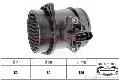 Расходомер воздуха Volvo S60/S80/V70 2.0 T/2.4 D EPS 1.991.088