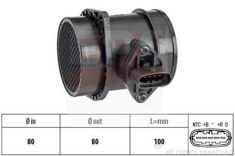 Расходомер воздуха (C70,S60,S80,V70 II,) EPS 1.991.492