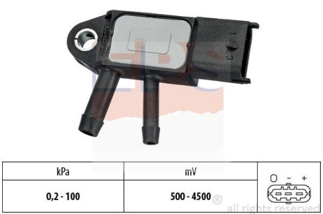 Датчик тиску відпрацьованих газів Nissan Qashqai / Renault Koleos 2.0 dCi 07- EPS 1.993.291