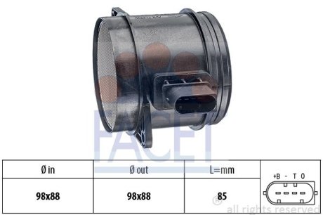 Витратомір повітря BMW 3/5/X3/X5 2.0/3.0 d 04-> FACET 10.1348