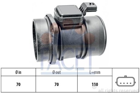 Витратомір повітря Trafic 2.0 dCi 06-/Kangoo 1.5 dCi 09-/Logan 1.5 dCi 10- FACET 10.1454