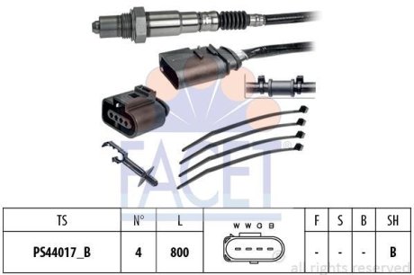 Датчик кисню (лямбда-зонд) Audi Skoda Fabia/Octavia/ VW Bora/Golf 1.0-3.2 96-08 FACET 10.8253