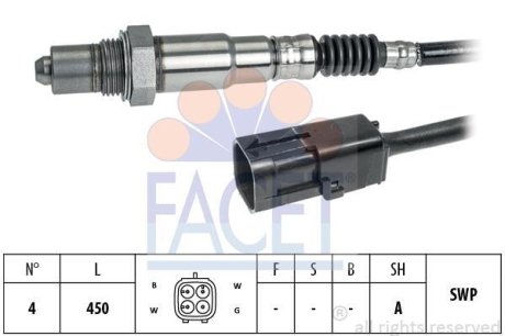 Датчик кислорода (лямбда-зонд) 2108 -2123 (0258006537) FACET 10.8357