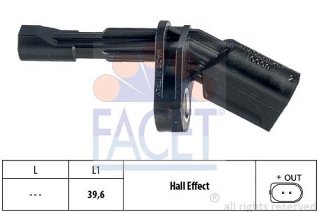 Датчик ABS задний правый FACET 21.0008