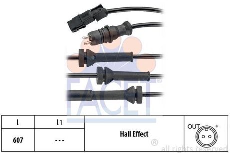 Датчик ABS Renault ESPACE IV,LAGUNA II,VEL SATIS 02- перед Л/Пр FACET 21.0069