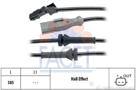 Датчик ABS задний левый FACET 21.0144