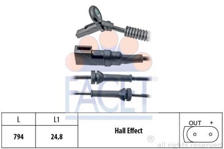 Датчик ABS передний Ford Fusion 02-13 (790 мм)) FACET 21.0151