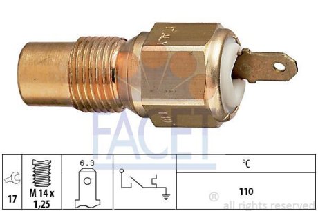 Датчик увімкнення вентилятора Peugeot 405 ii 1.9 d (97-99) FACET 7.4030