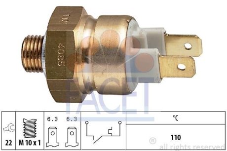 Датчик увімкнення вентилятора 80/A6 1.6-2.3 85-98 FACET 7.4085