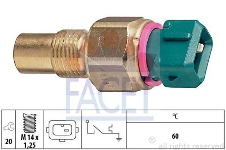 Датчик температури Jumper/Boxer/Ducato/Expert 1.9/2.5D/TD >02 FACET 7.4114