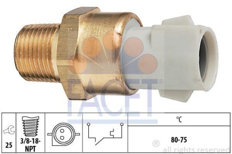 Датчик увімкнення вентилятора Ford Escort 86 express 1.4 i (86-90) FACET 7.5052