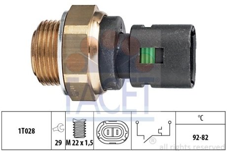 Датчик включения вентилятора (t 92°C) MASTER/TRAFIC/MEGANE 1.4-2.8 89-03 FACET 7.5128