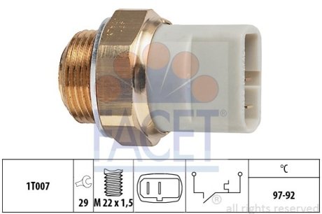 Датчик включения вентилятора MB Vito OM611 (на радиаторе) (2конт.) FACET 7.5279