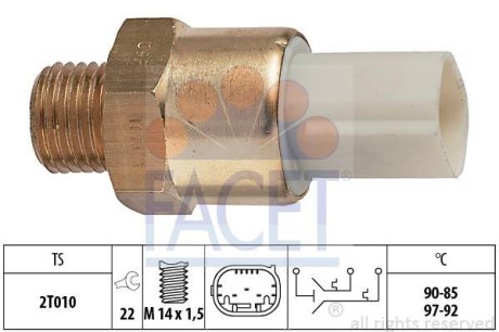 Датчик вмикання вентилятора FACET 7.5684