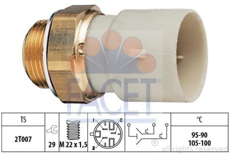 Датчик увімкнення вентилятора Opel Astra F/Kadett E/Omega B 1.5-3.0 88-01 FACET 7.5688