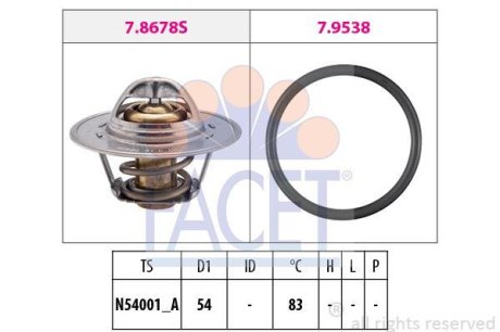 Термостат Skoda Roomster 1.4 (06-15) (7.8678) FACET 78678