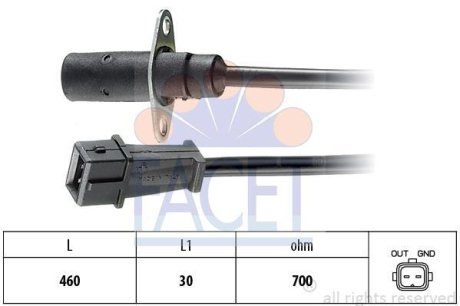 Датчик положения коленвала FACET 9.0001