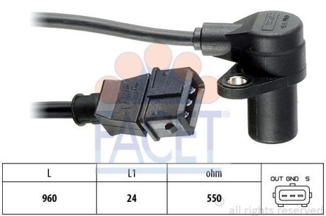 Датчик колінвала BMW 3(E36), 5(E34) 1.6/1.8/1.8LPG 89-00 FACET 9.0087