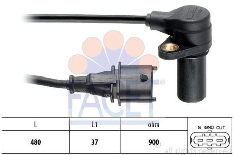 Датчик обертів коленвала Fiat Punto, Bravia,Bravo/Lancia Kappa 1.9D/2.4D (96-) FACET 9.0169