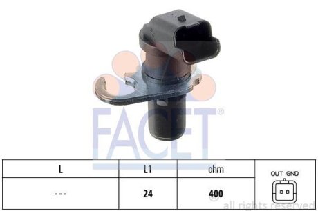 Датчик оборотов коленвала Citroen Jumper/SCUDO/Peugeot 206, 307, 406 1.8-2.2D (98-) FACET 9.0260