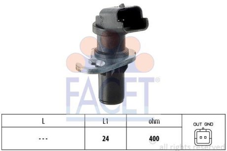 Датчик оборотов коленвала Citroen Berlingo / Peugeot Partner 1.6 i (00-) (9.0305) FACET 90305