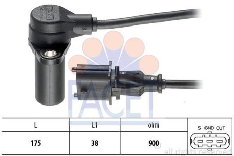 Датчик положения коленвала FACET 9.0382