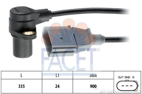 Датчик положения распредвала FACET 9.0398