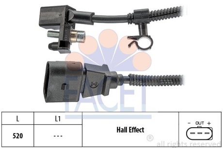 Датчик оборотов коленвала VW Polo 1.0/1.4 95-01 FACET 9.0445