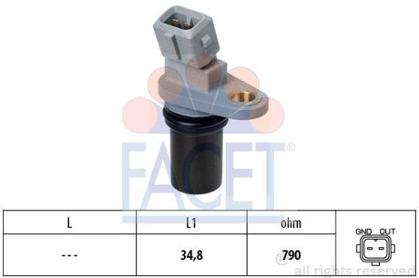 Датчик обертів коленвала а Smart 451/452 0.7-1.0 i/Turbo/CDi 03-> (9.0641) FACET 90641