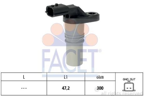 Датчик оборотов коленвала Renault Megane/Scenic 1.4-1.6 i/TCe (08-) FACET 9.0646