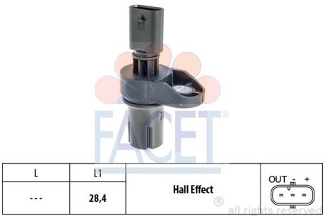 Датчик оборотов коленвала BMW 1/2/3/4/5/6/7/X1/X3/X4/X5/X6 1.6-3.0 d 03- FACET 9.0757