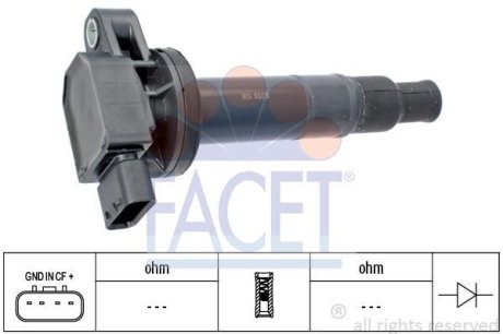 Катушка зажигания Toyota Prius 1.5 (nhw2_) (03-09) FACET 9.6359