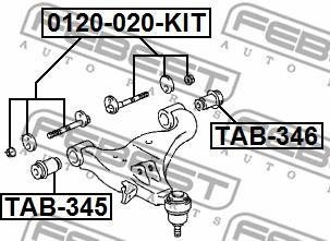 Болт з ексцентриком ремкомплект FEBEST 0129020KIT