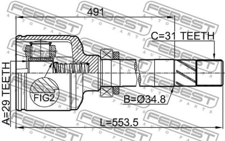 Шрус внутрішній правий 29x348x31 FEBEST 2811-DUCRH