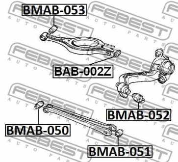 Сайлентблок задньої поперечної тяги FEBEST BMAB-051