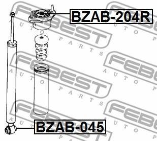 Сайлентблок задньої опори амортизатора FEBEST BZAB-204R