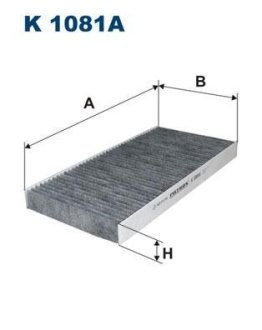 Фільтр салону вугільний FILTRON K1081A