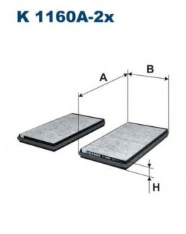 BMW фільтр повітр. салону вугілля 5-serie E60/E61 6-serie E63/E64 (170*31*322) FILTRON K1160A-2X