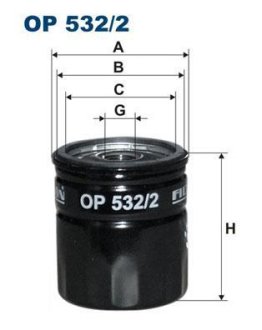 Фiльтр масляний FILTRON OP5322