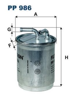 Фільтр паливний FILTRON PP986