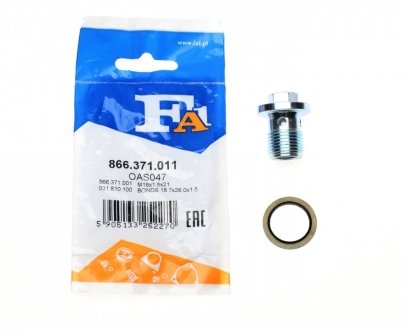 Болт слива масла + шайба Fiat Doblo 10-/Ducato 06-/ Opel Astra 04-15 (M18x1.5) Fischer Automotive One (FA1) 866.371.011