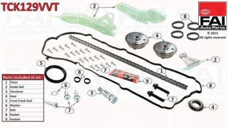 Комплект цели привода распредвала Fischer Automotive One (FA1) TCK129VVT