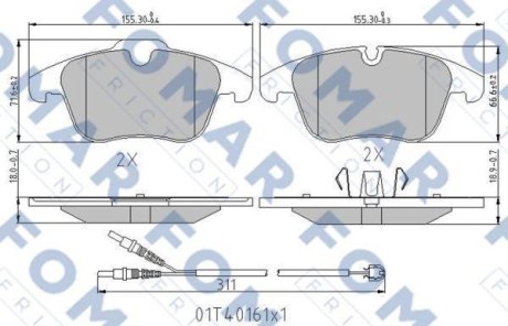 Колодки гальмівні дискові FOMAR FO 338481