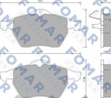 Колодки гальмівні дискові FOMAR FO 628781