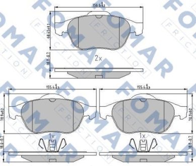 Колодки тормозные дисковые FOMAR FO 897081