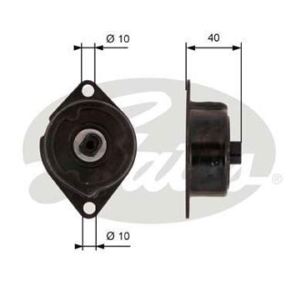 Натяжник кулич поликлин. Skoda Felicia VW Caddy, Lupo, Polo 1.0-1.9SDI 94- Gates T38499