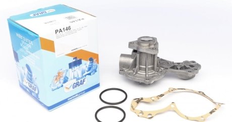 Помпа води Audi 80/100/VW Golf I/Jetta I/Passat/T2/T3 1.3-1.7/1.6D/TD 72-92 (B/B) (6лоп) GRAF PA146