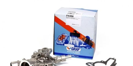 Помпа води Opel Astra G/H/Combo/Corsa C/D/Meriva A 1.0/1.2/1.4 00- (B/B) (8 лоп) GRAF PA958