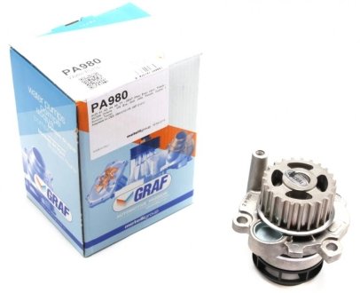 Помпа воды Audi A3/A4/A6 2.0TFSI 04-13/Skoda Octavia 2.0RS 05-13/VW Golf 2.0R 07- (23z) (R/B) (8лоп) GRAF PA980